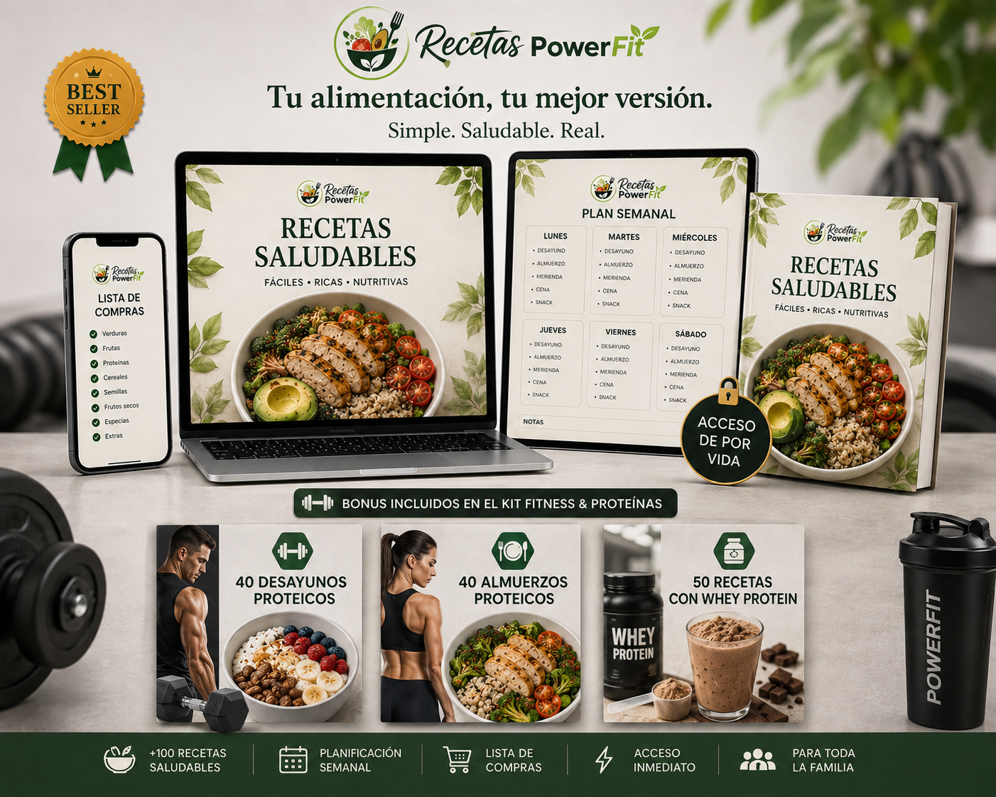Kit Fitness & Proteínas (Promo 62% Off)